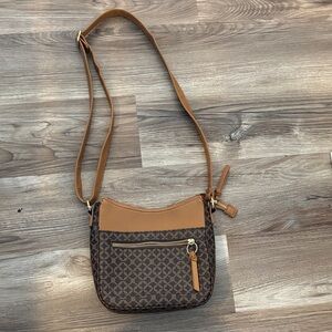 Brown Patterned Crossbody Bag
